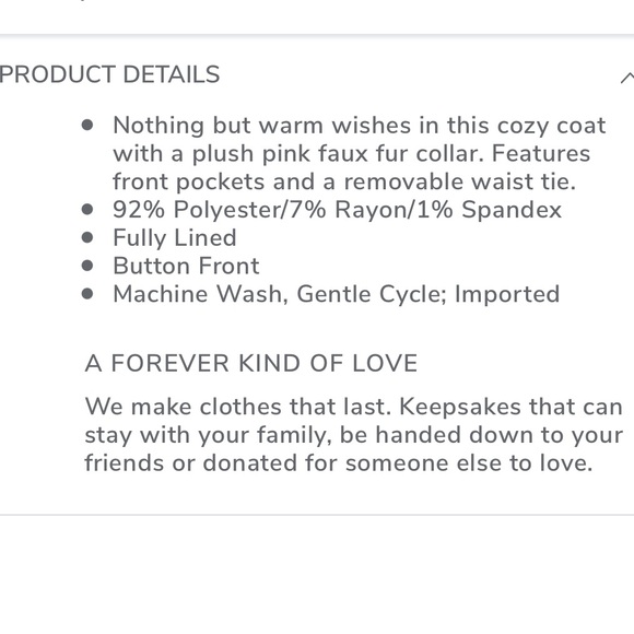 Janie and Jack Faux Fur Trim Belted Coat Gray Pink - Picture 3 of 11